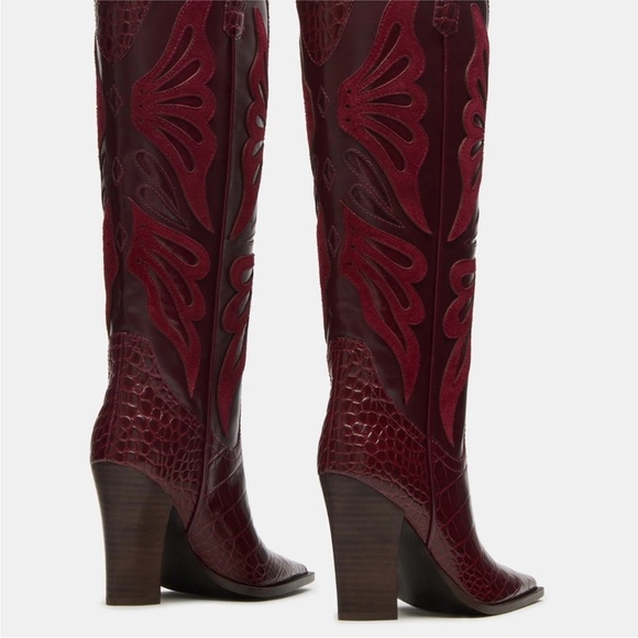 Steve Madden Kaz Burgundy Heeled Boots - Picture 5 of 5